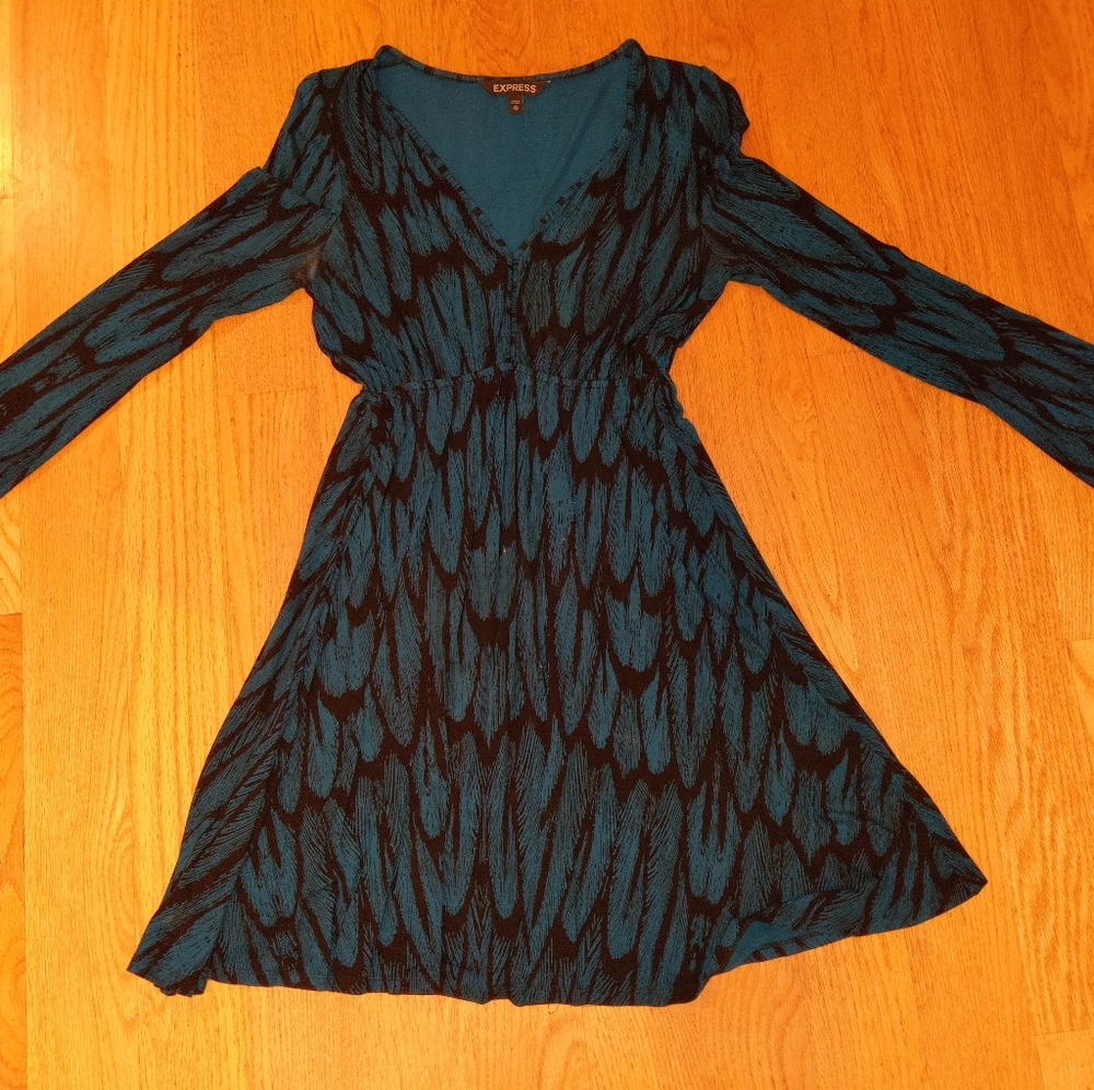Teal and black dress